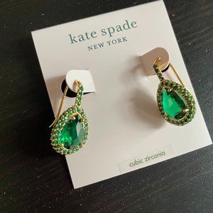 Brilliant Statements Pavé Halo Drop Earrings Green